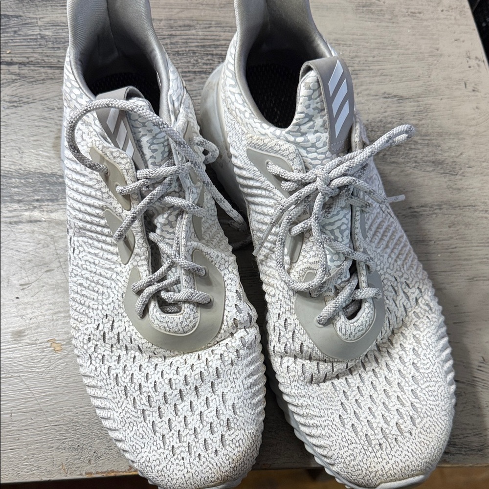 Adidas White and Gray Knit Sneakers